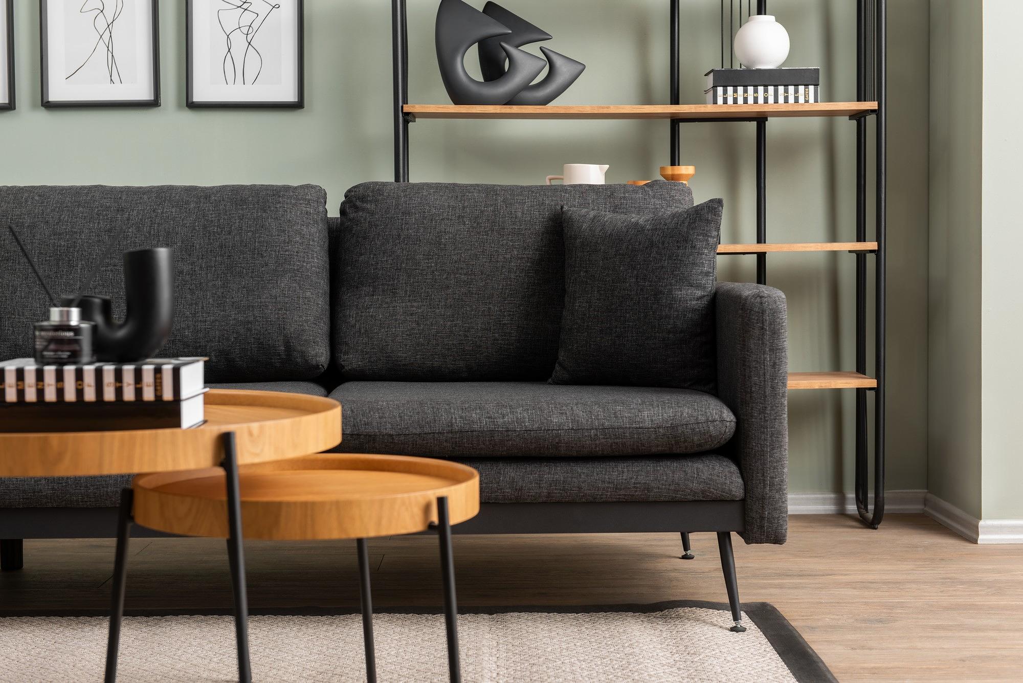 Reya Sectional Sofa Dark Grey 5