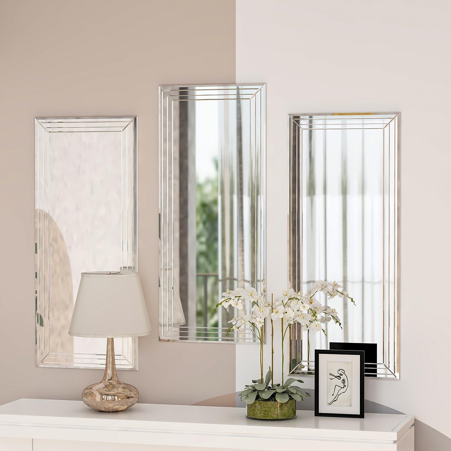3x Mini Mirror Transparent 3