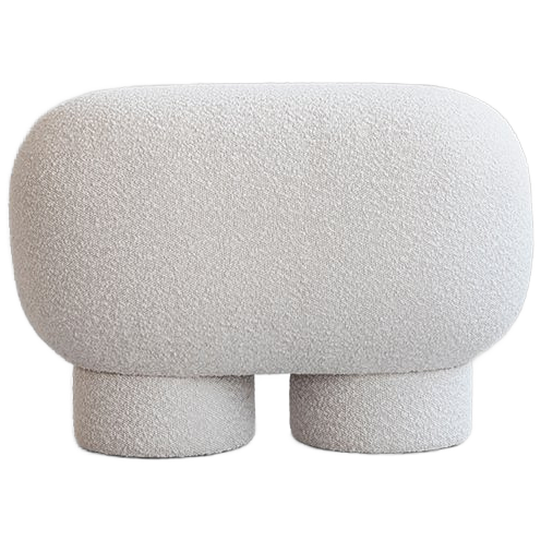 Big Foot Bank Petit Hocker Off White Bouclé  0