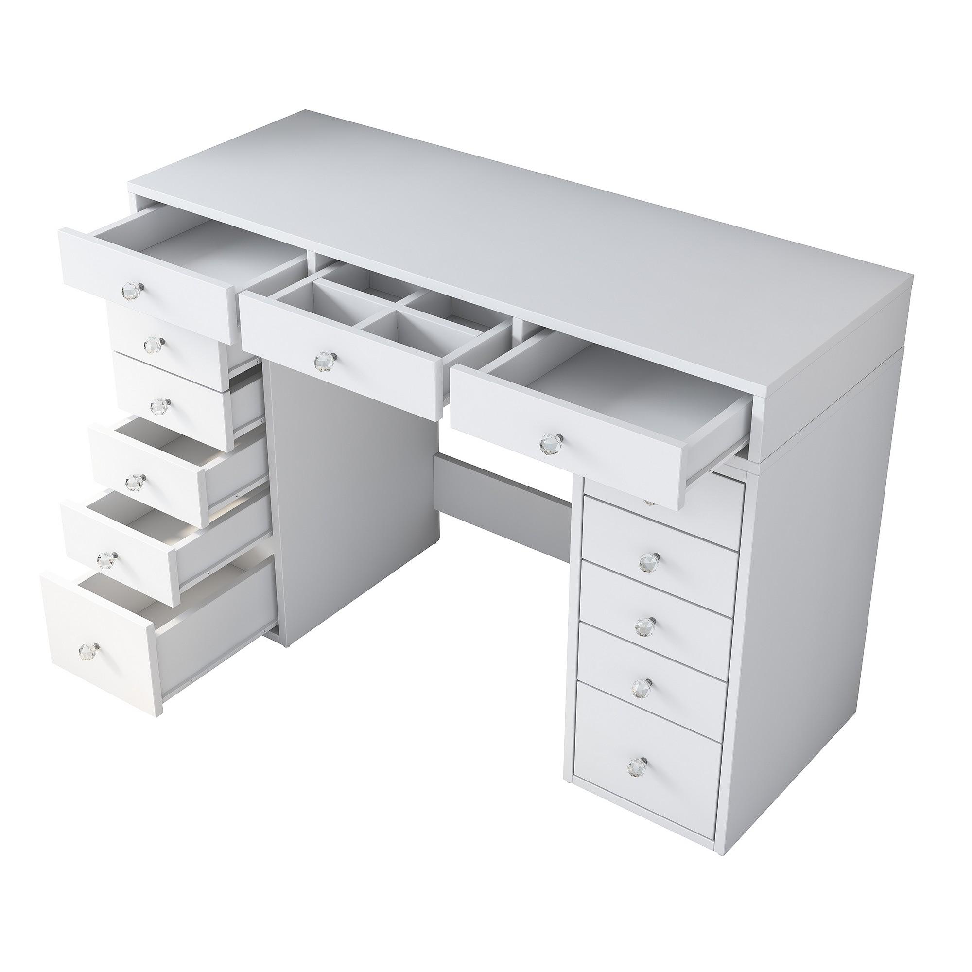 Dressing table with drawers White 7