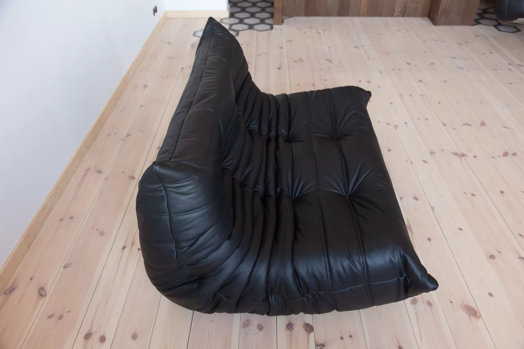 Divano Togo 2 posti pelle Madras nero 6