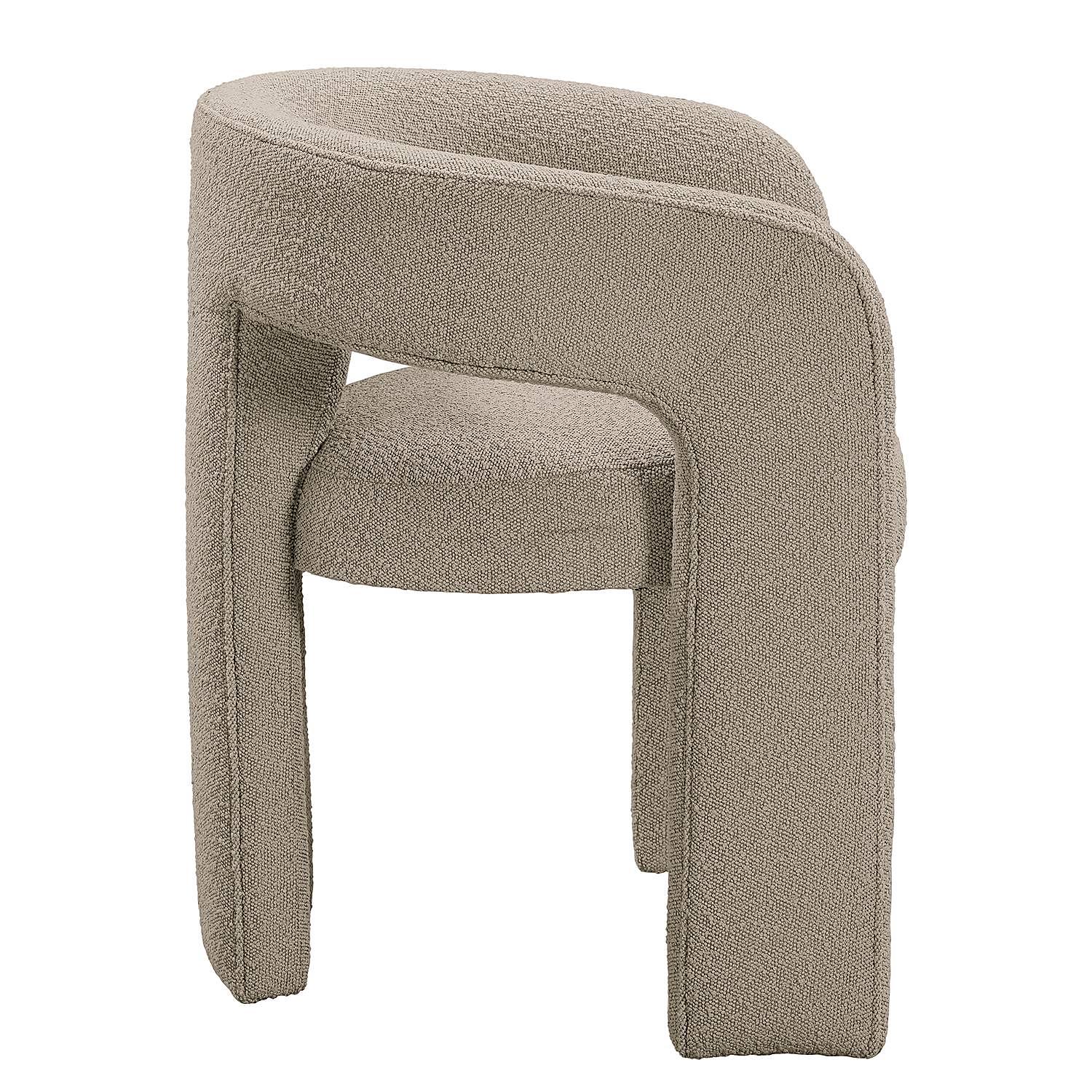 Armlehnenstuhl VALNES Bouclé Stoff Panju Taupe 2