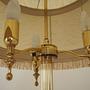 Vintage Stehlampe Metall Textil Gold 1970er Jahre  13