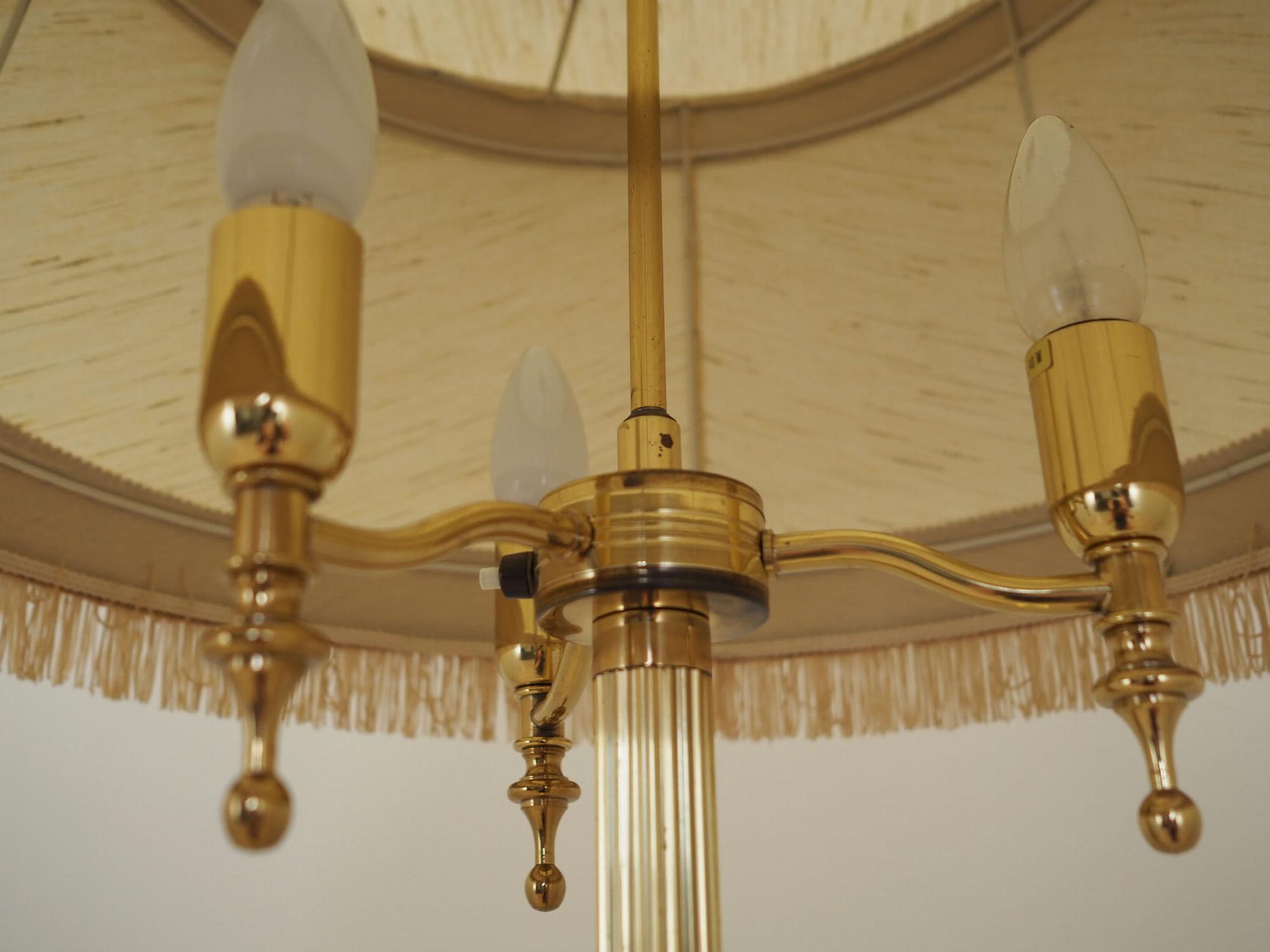 Vintage Stehlampe Metall Textil Gold 1970er Jahre  13