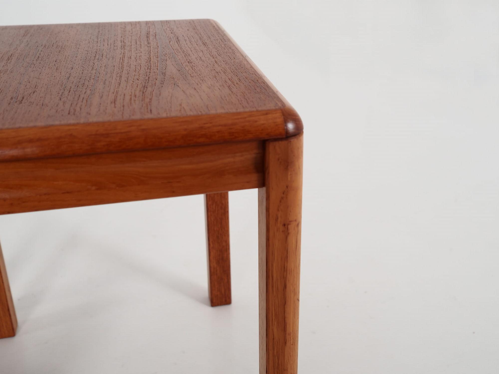 3x Vintage Beistelltisch Teakholz Braun 1970er Jahre 11