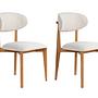 2x Lionte Dining Chair Wood Veneer White 1