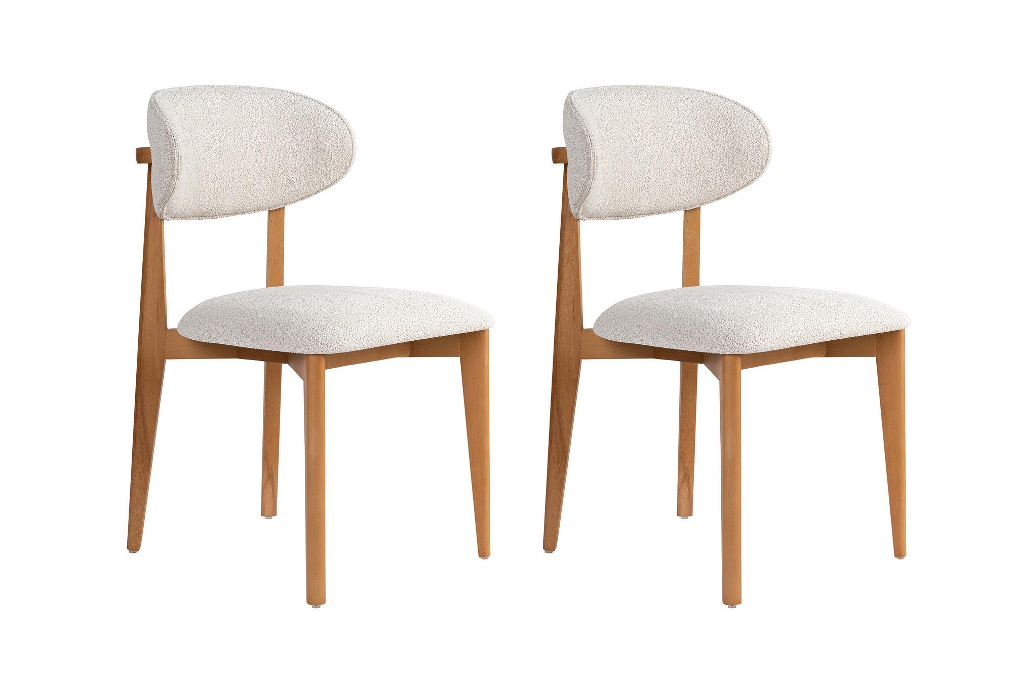 2x Lionte Esszimmerstuhl Holzfurnier Weiß 1