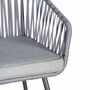 2x Gartenstuhl Textil Metall Grau 4