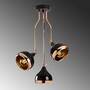 Pendant lamp 3 elements Height adjustable Metal Black 3