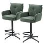 Drehbarer Barstuhl DIDRIP 2er Set Sternförmig Dunkelgrün 0