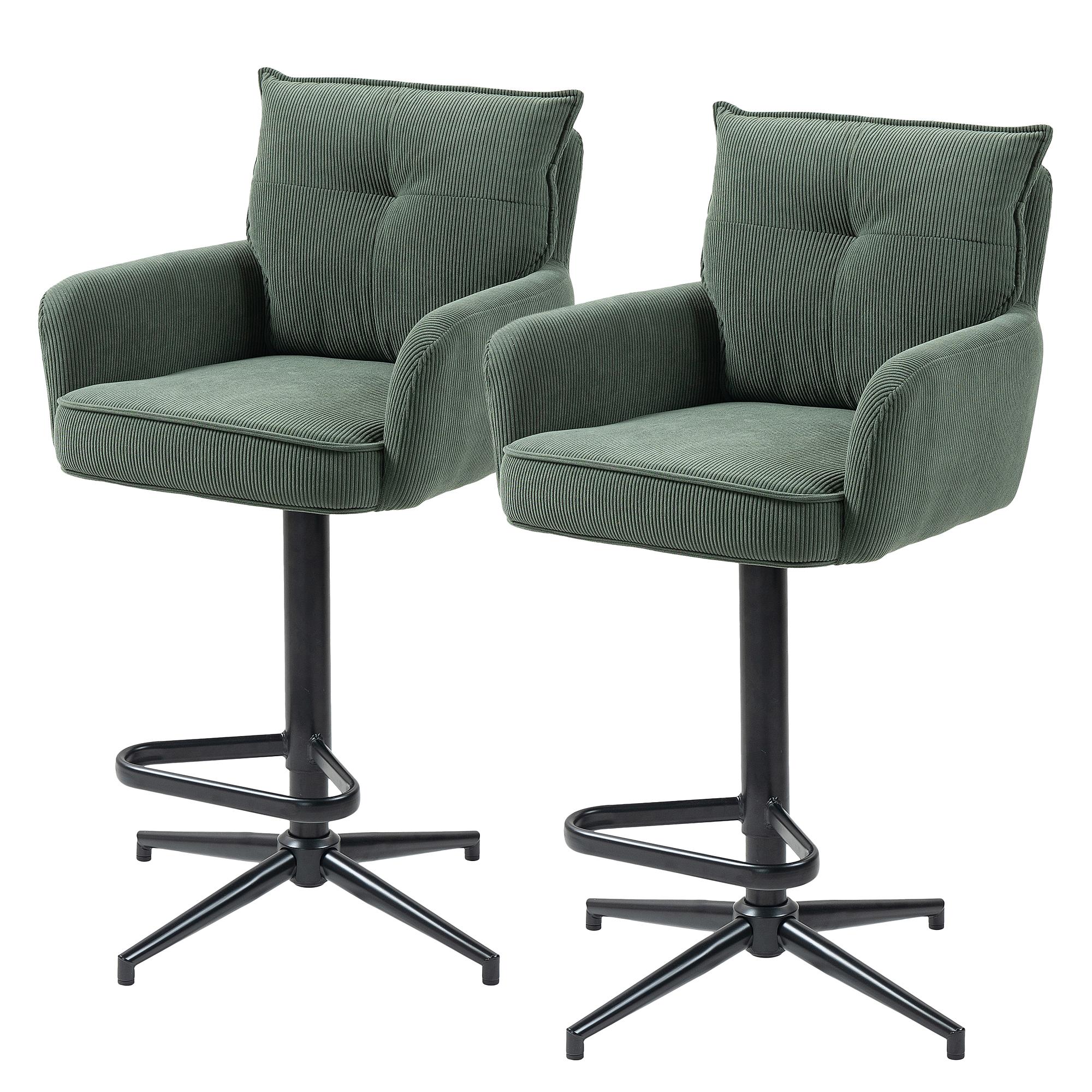 Drehbarer Barstuhl DIDRIP 2er Set Sternförmig Dunkelgrün 0