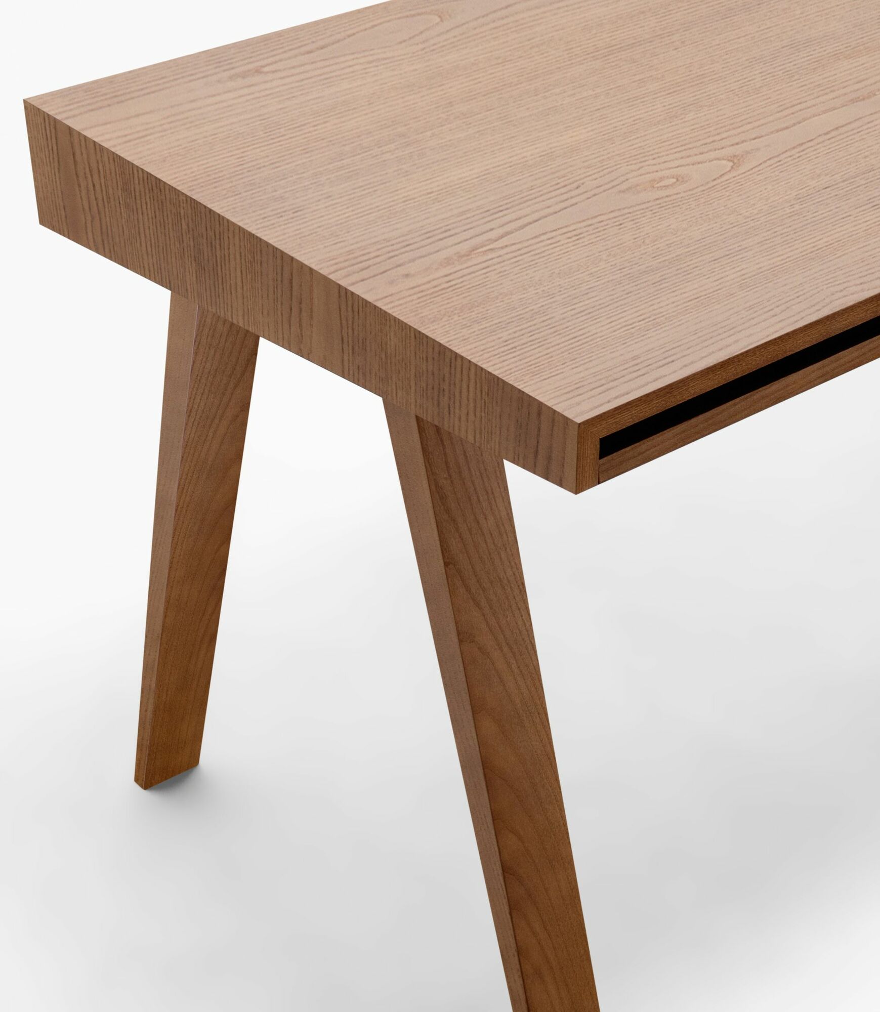 Schreibtisch 4.9 Eschenholz lackiert Braun 4