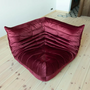 Togo Lounge Set 4 pezzi Velluto Rosso Borgogna 4