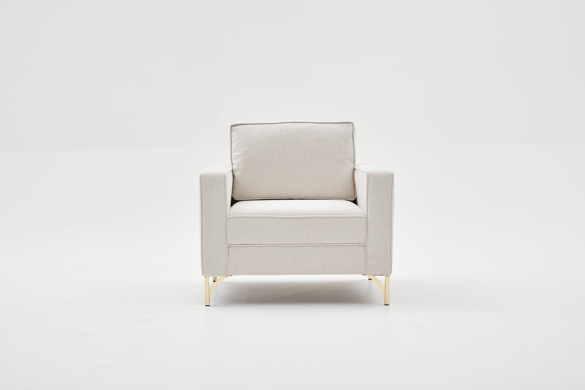 Lima Armchair Cream with gold legs 3