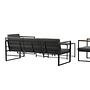 Dakar Sofa Set Steel Textile Grey Black 7