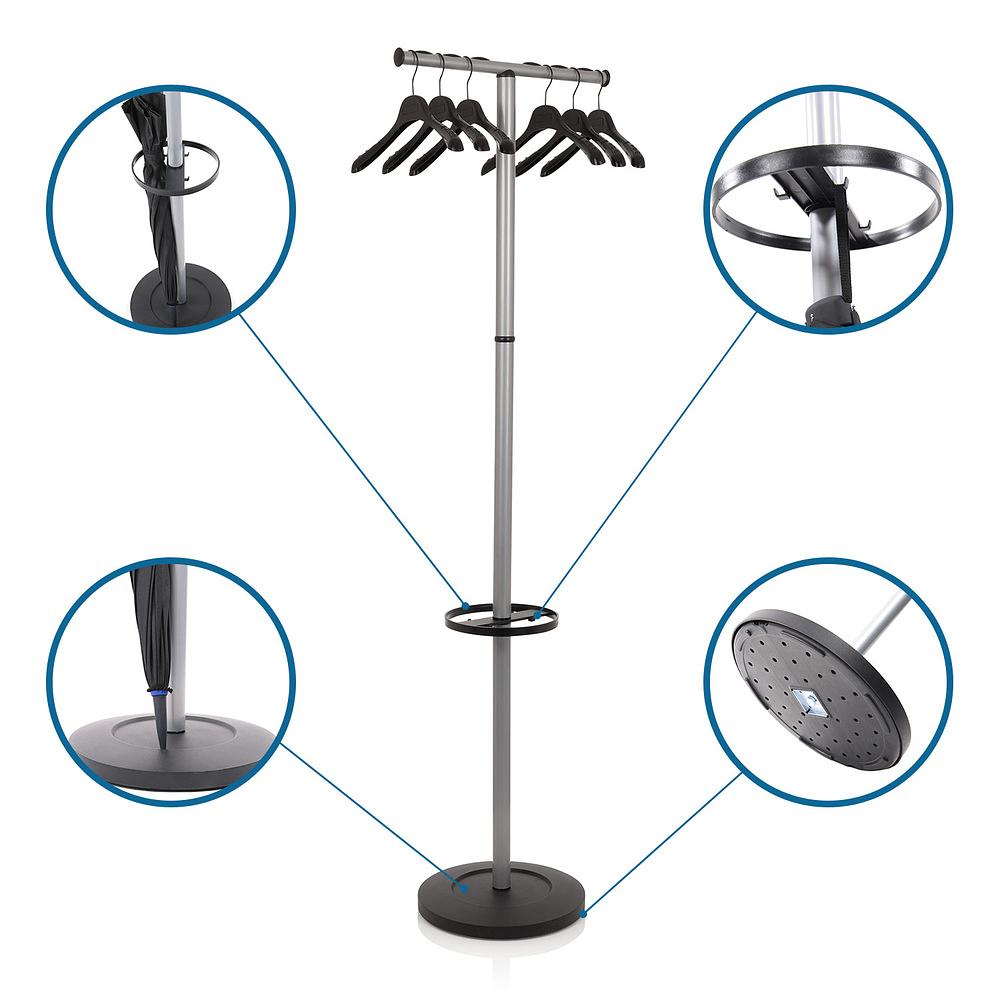 SPACE I Coat rack metal silver 1