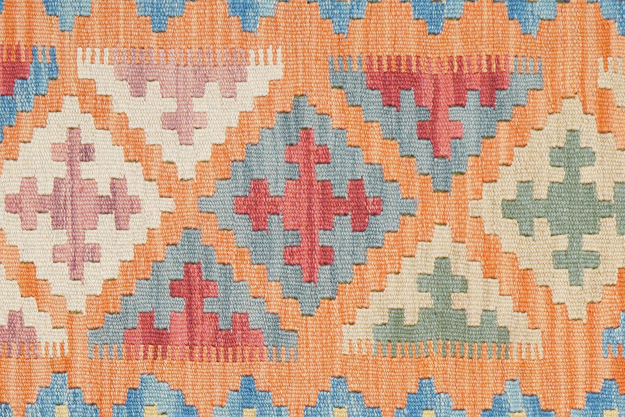 Tappeto Kilim Ghashghai Lana Arancione 3