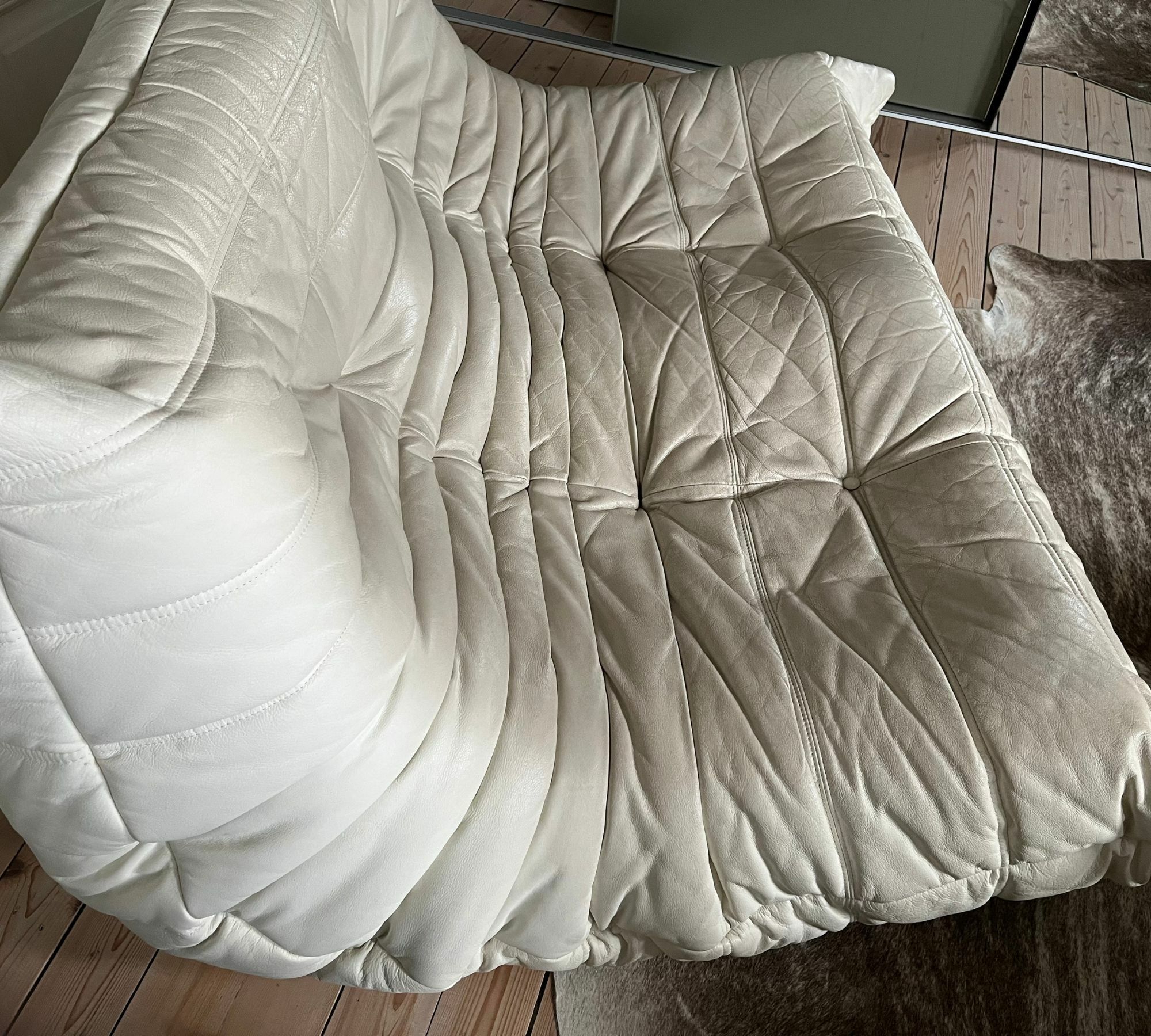 Togo Sofa 2-Sitzer & Sessel Leder Diva Blanc 4