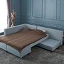 Schlafsofa Links Polyester Holz Hellblau 2