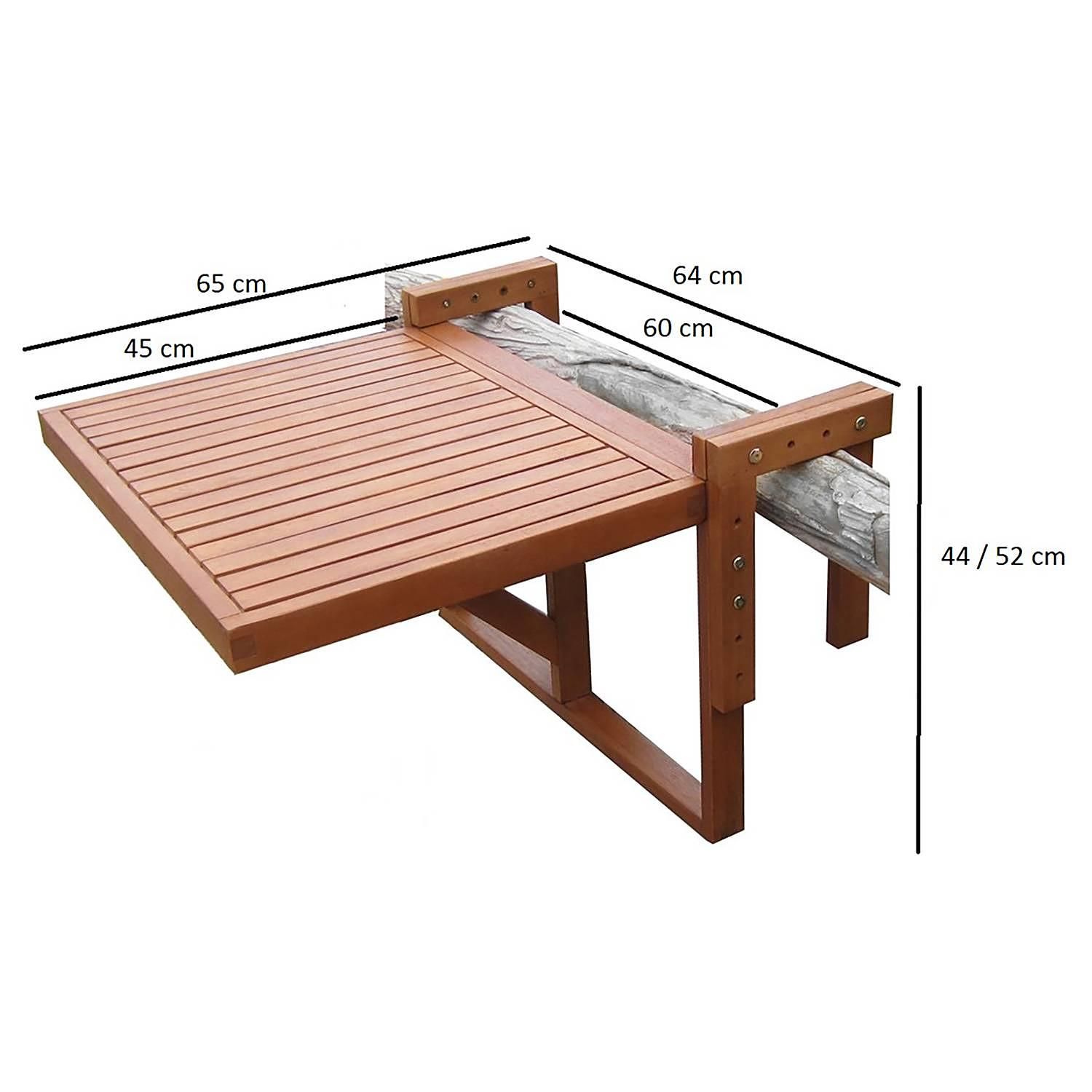 Balkon Hängetisch Berkeley Eukalyptus Braun 4