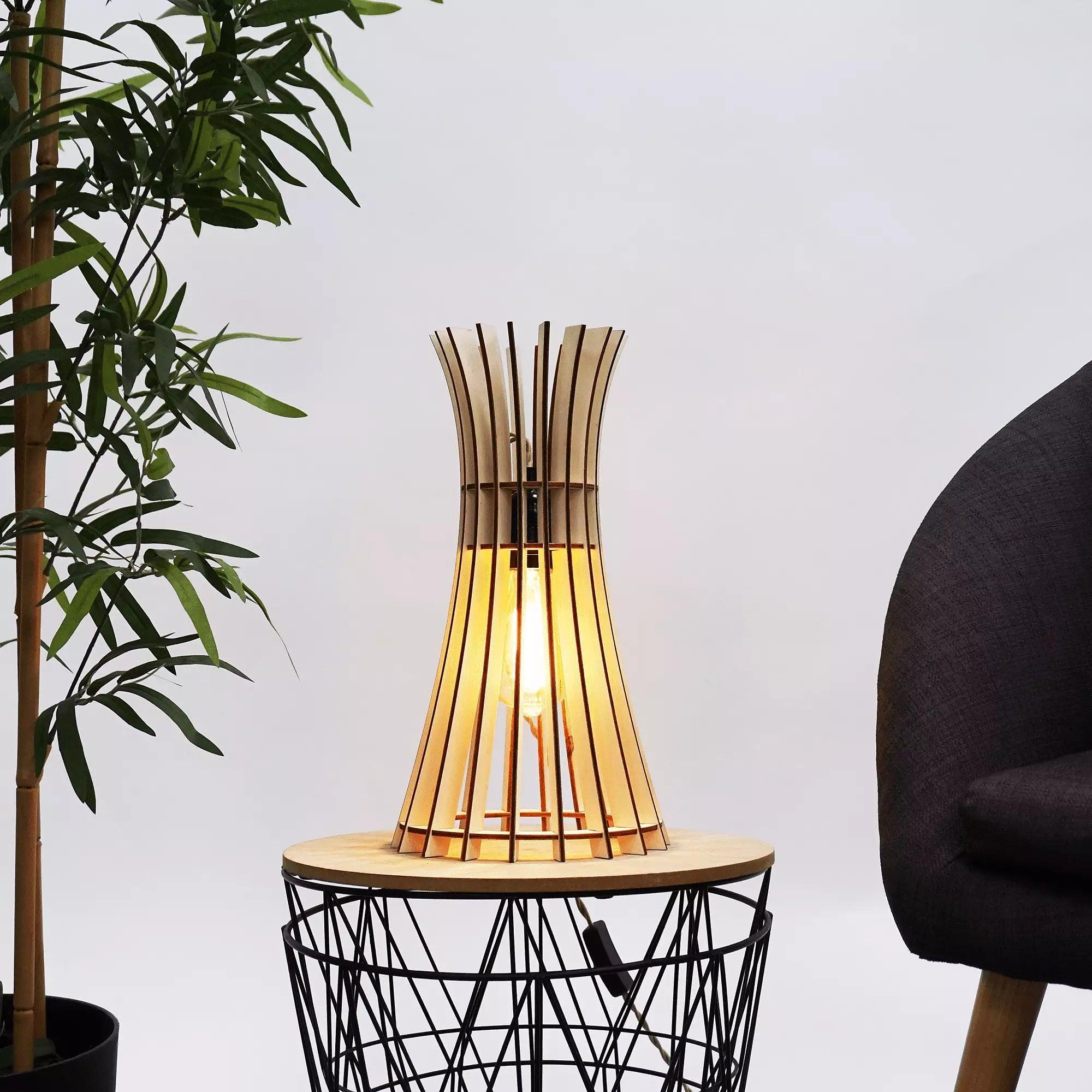 Alesio Lampada da tavolo in legno 20cm 3