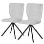 2x Mooena Dining Chair Upholstery Fabric Iron Light Gray 0