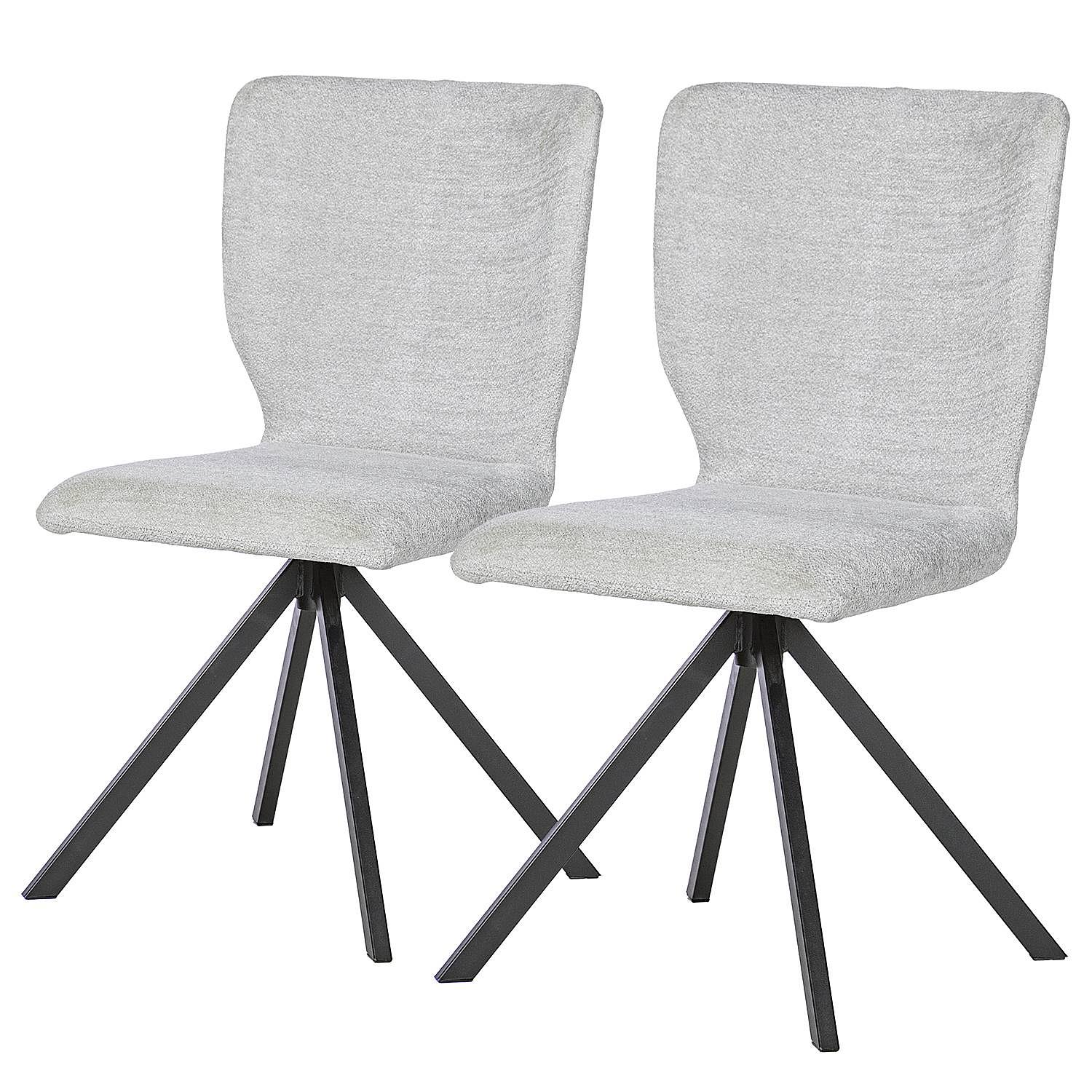 2x Mooena Dining Chair Upholstery Fabric Iron Light Gray 0