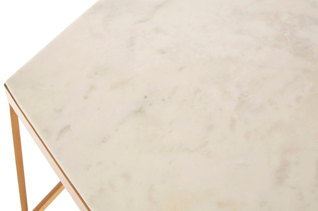 Shalimar Achteckiger Marmor und Gold Beistelltisch
 7