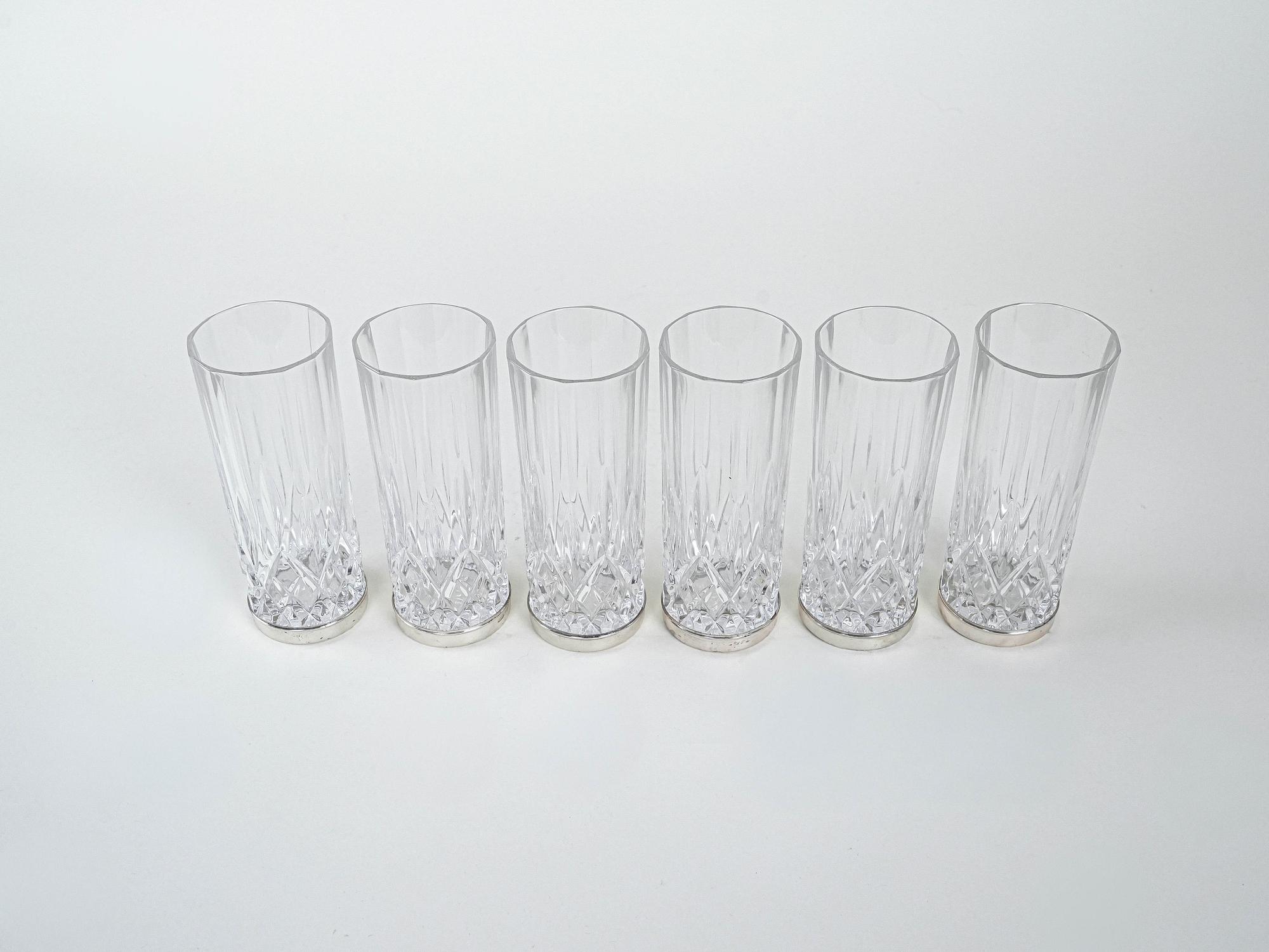 Crystal glasses set of 6 Transparent 1960s 4