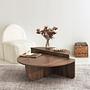 2x Podium Coffee Table Walnut Brown 0