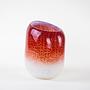 Vase Matte Glass White Red 1970s 3
