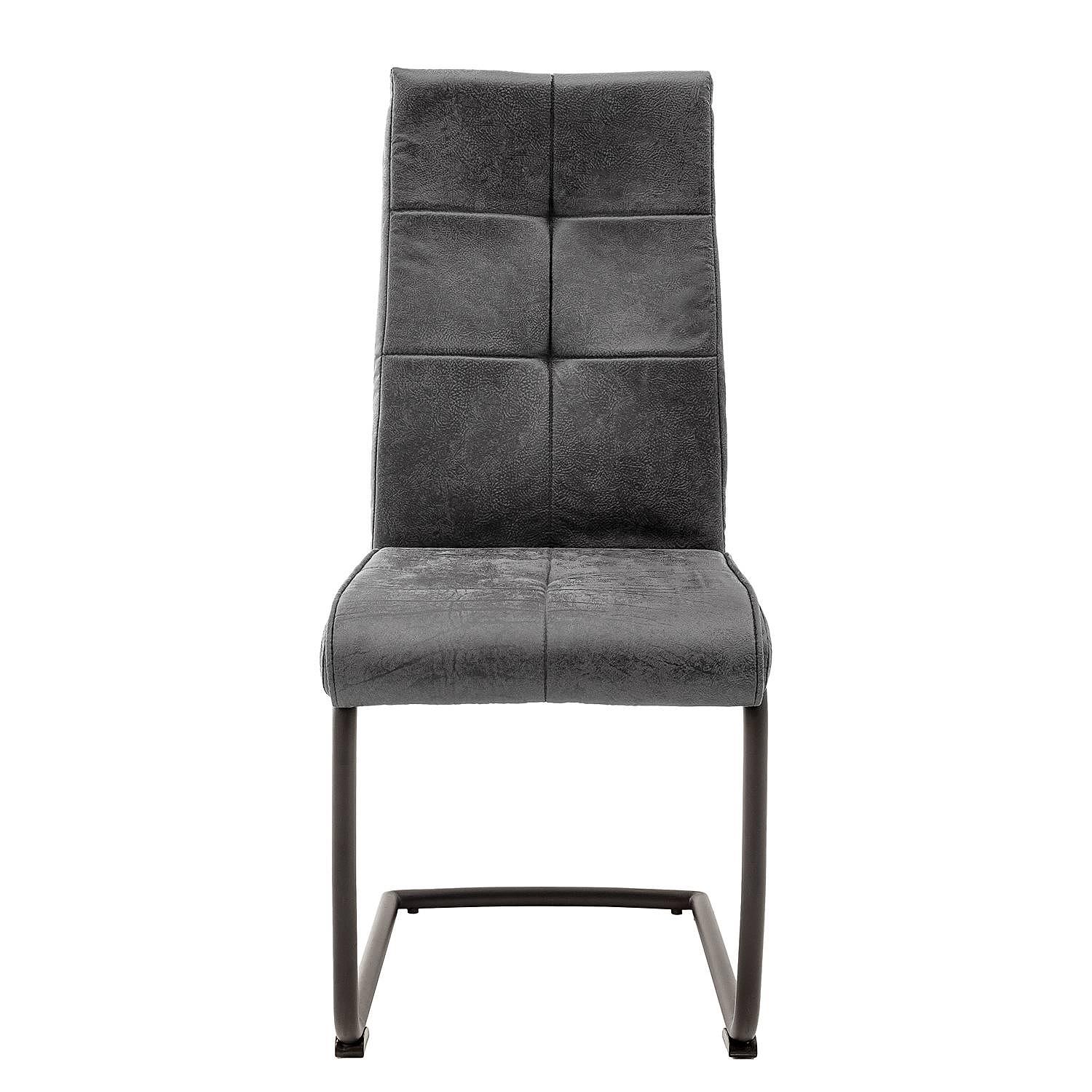 2x Freischwinger Algou Webstoff Eisen Grau Schwarz 1