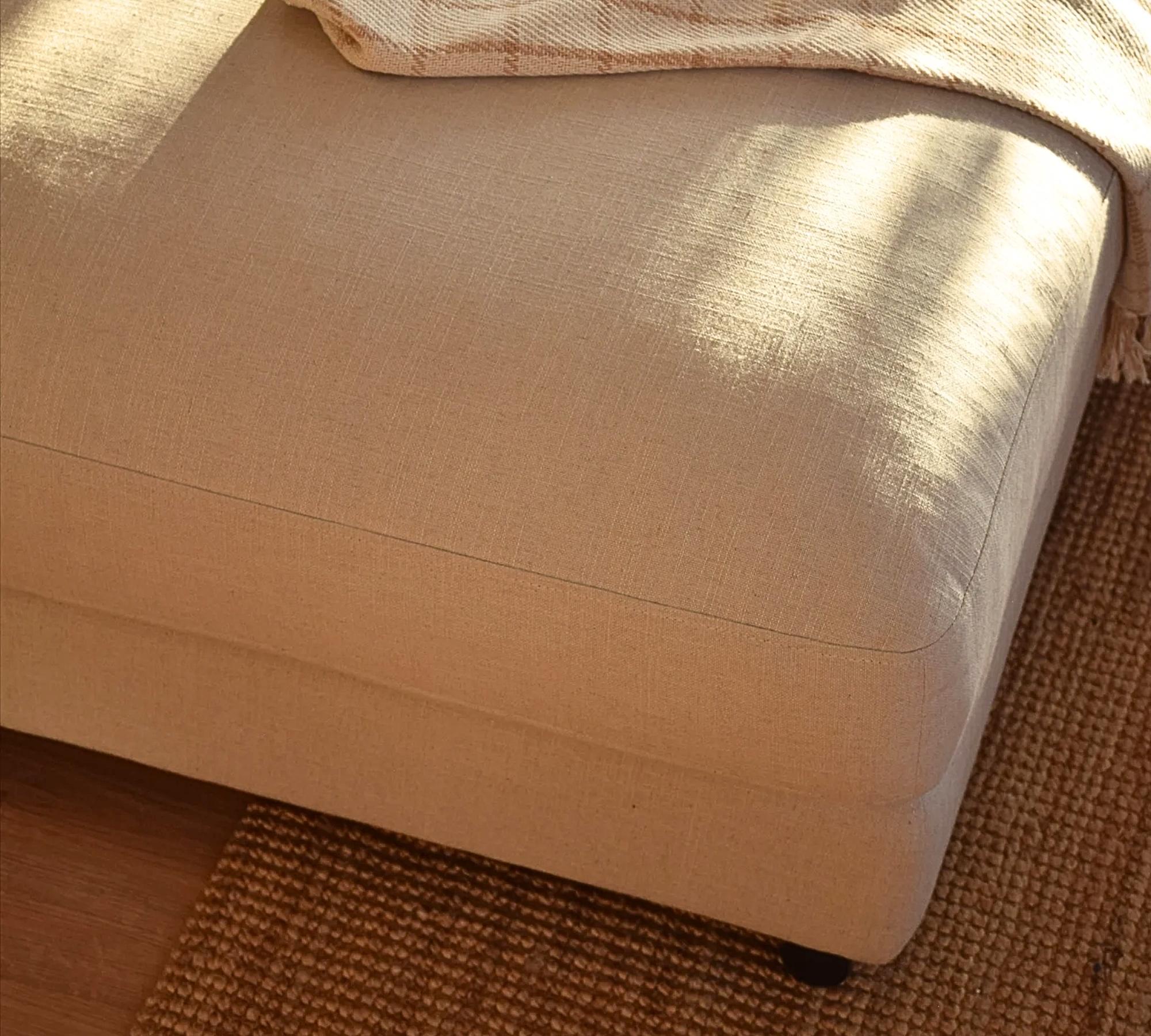 Mammoth Footstool Linen Mix Sand 402 1
