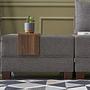 Fly corner sofa right with 2 ottomans brown 3