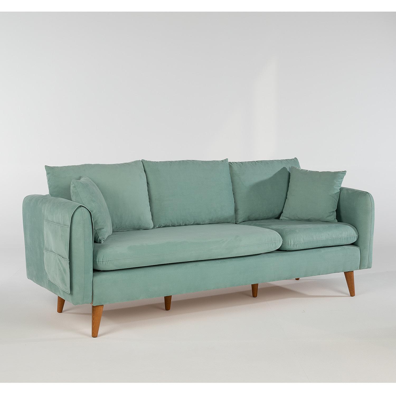 Sofia Sofa 3-Sitzer Holz Grün 2