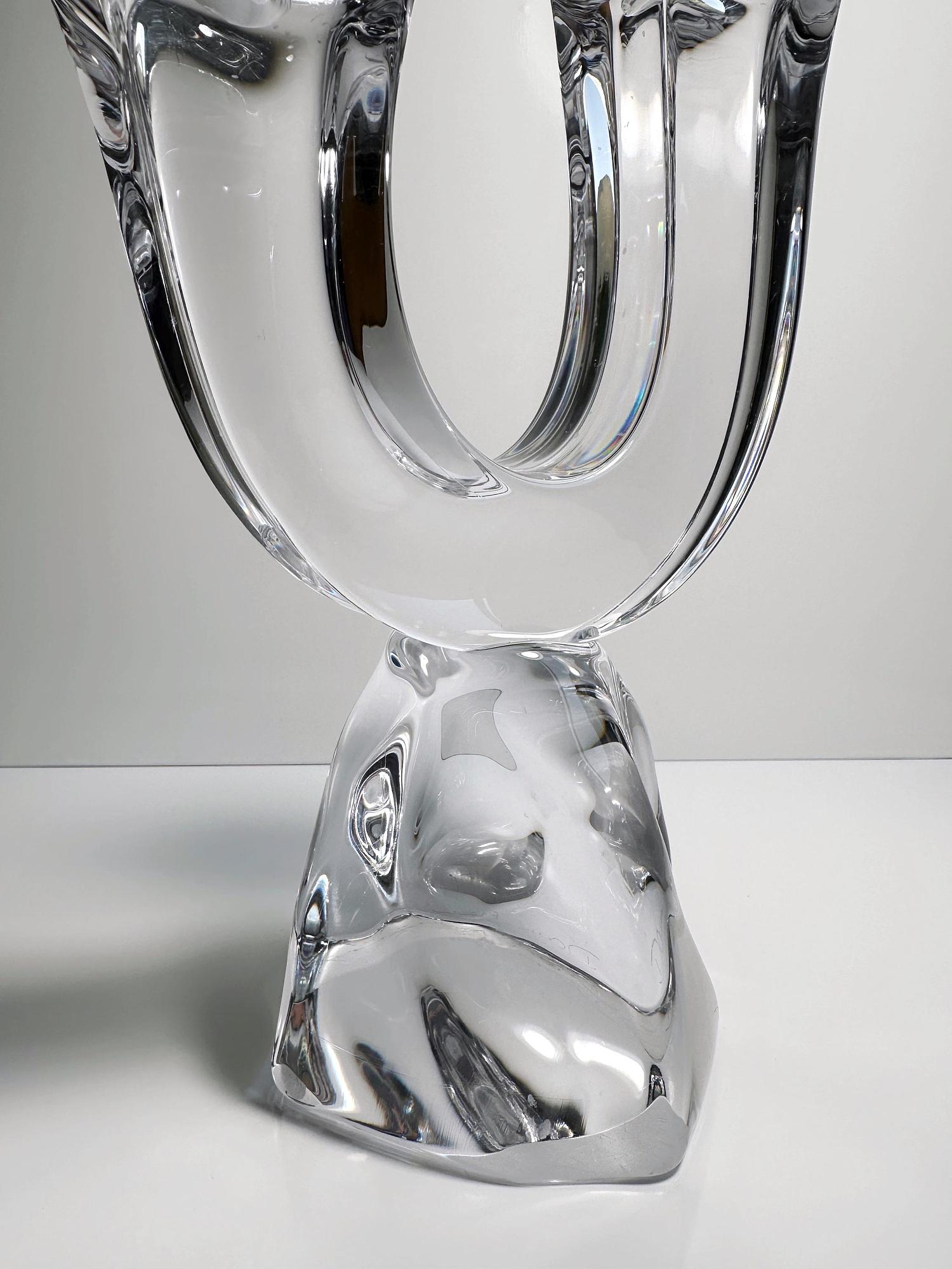 Vintage candle holder crystal France 1960s 2