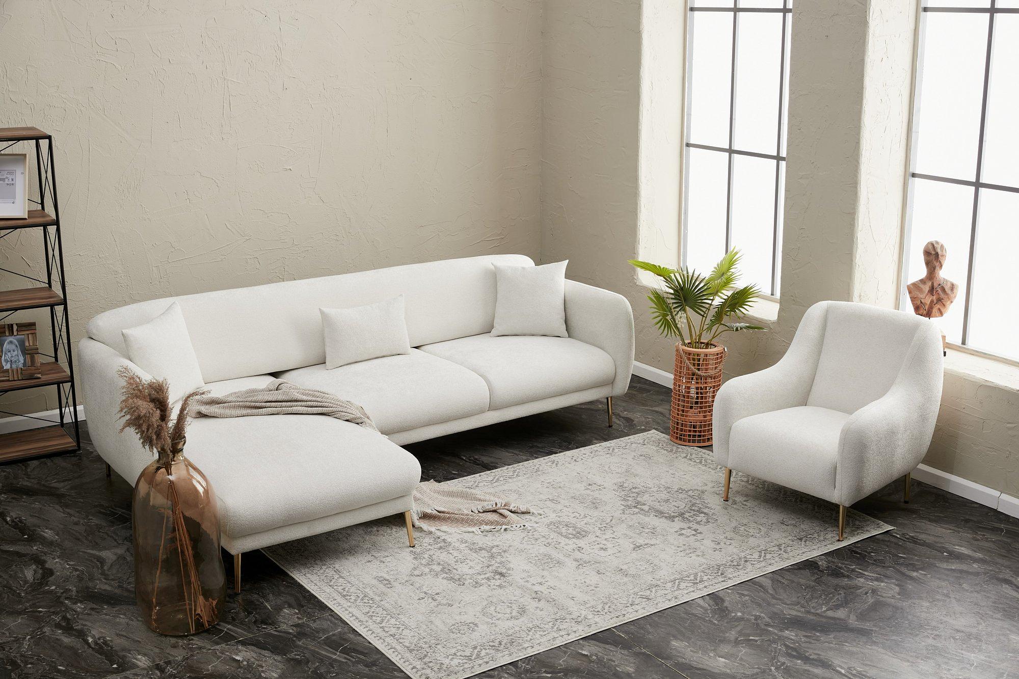 Simena Sofa Récamiere Links Creme 3