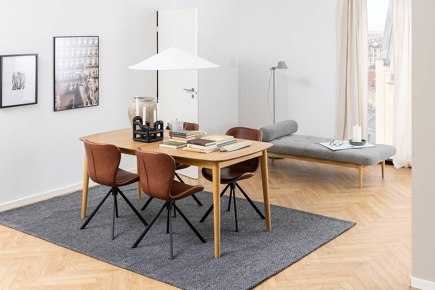 LIVARAS Drehbarer Polsterstuhl Kunstleder Cognac 2