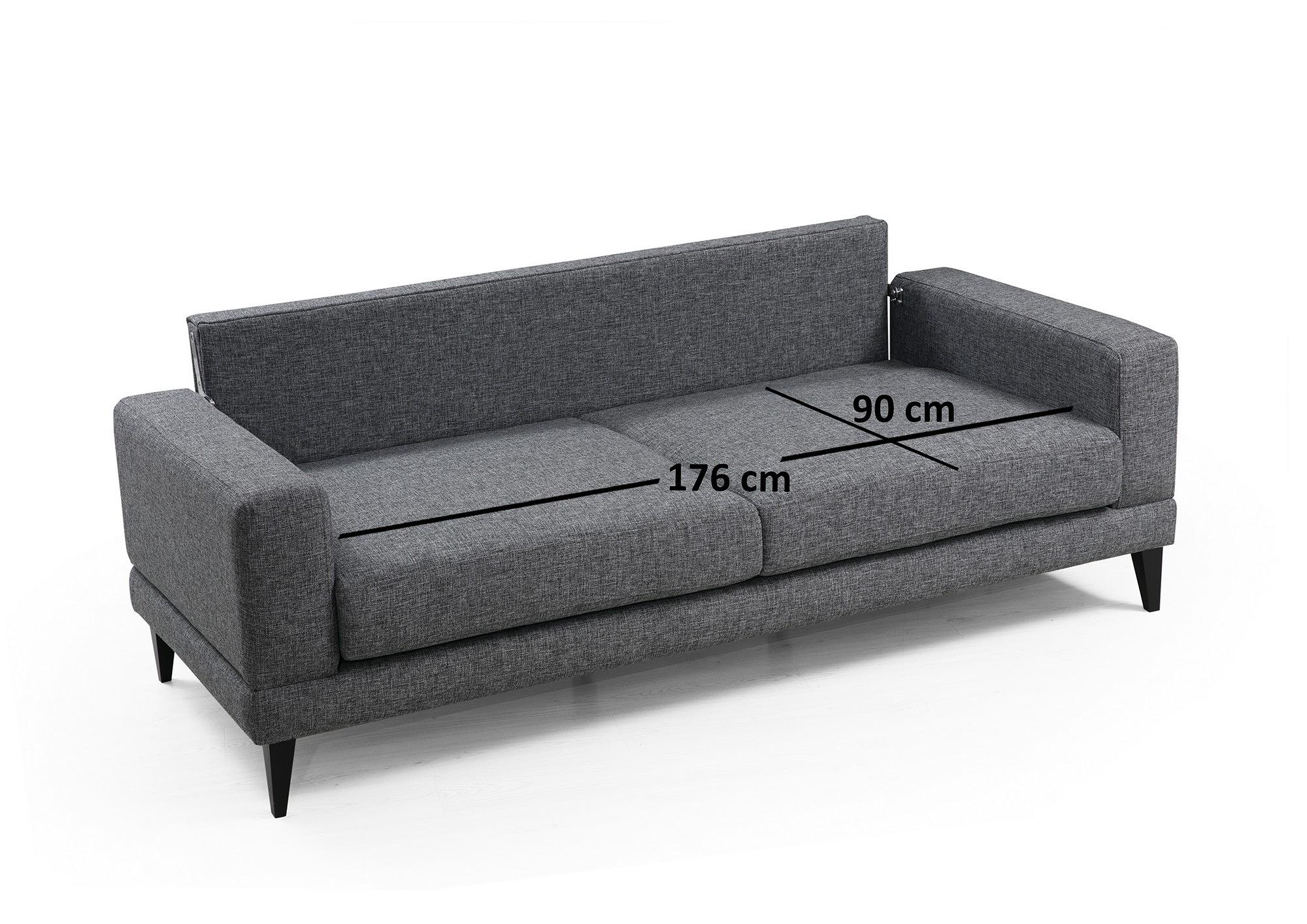 Nordic 3-Sitzer Sofa Grau 9