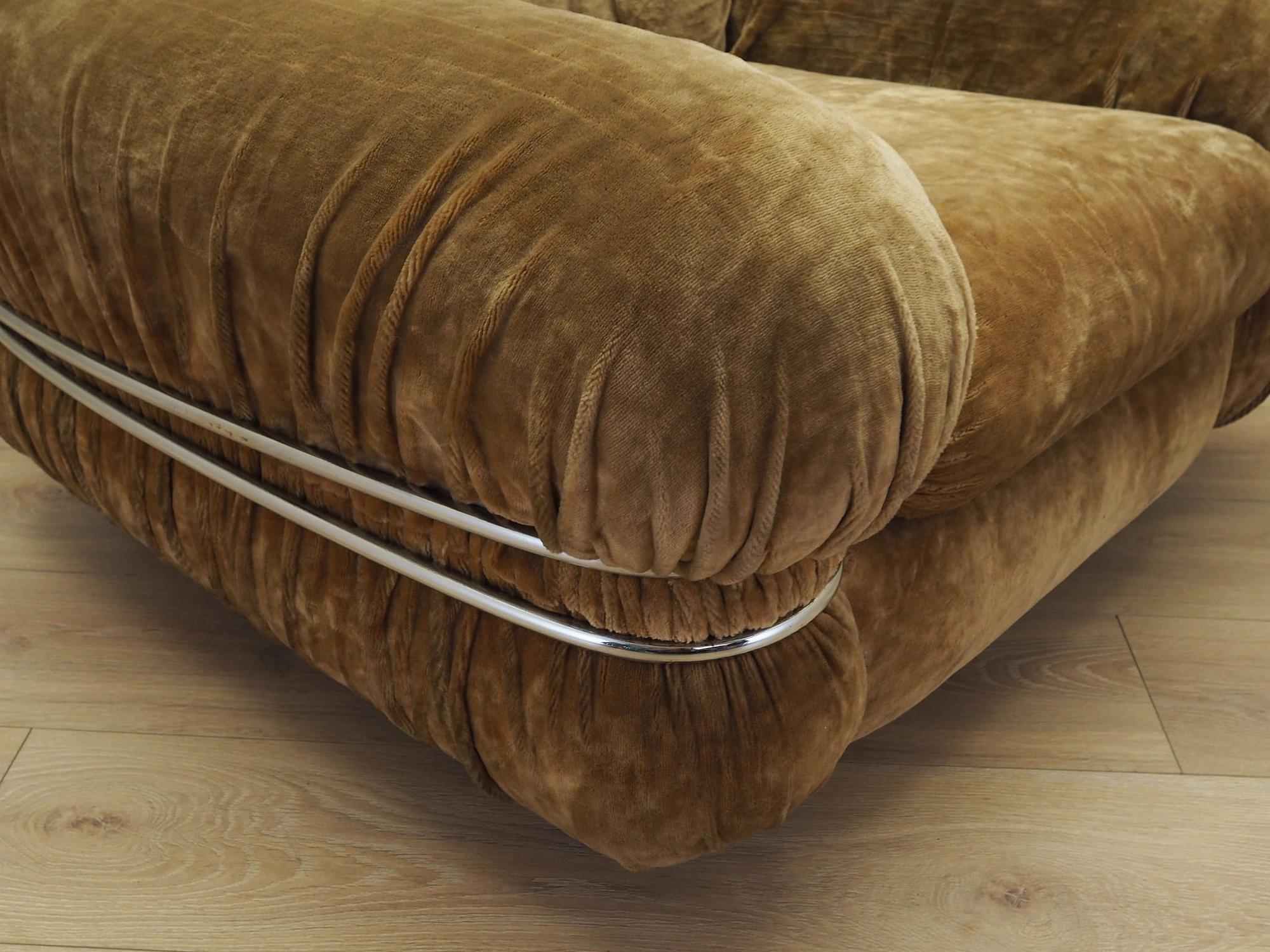 Armchair velvet brown 1970s 9