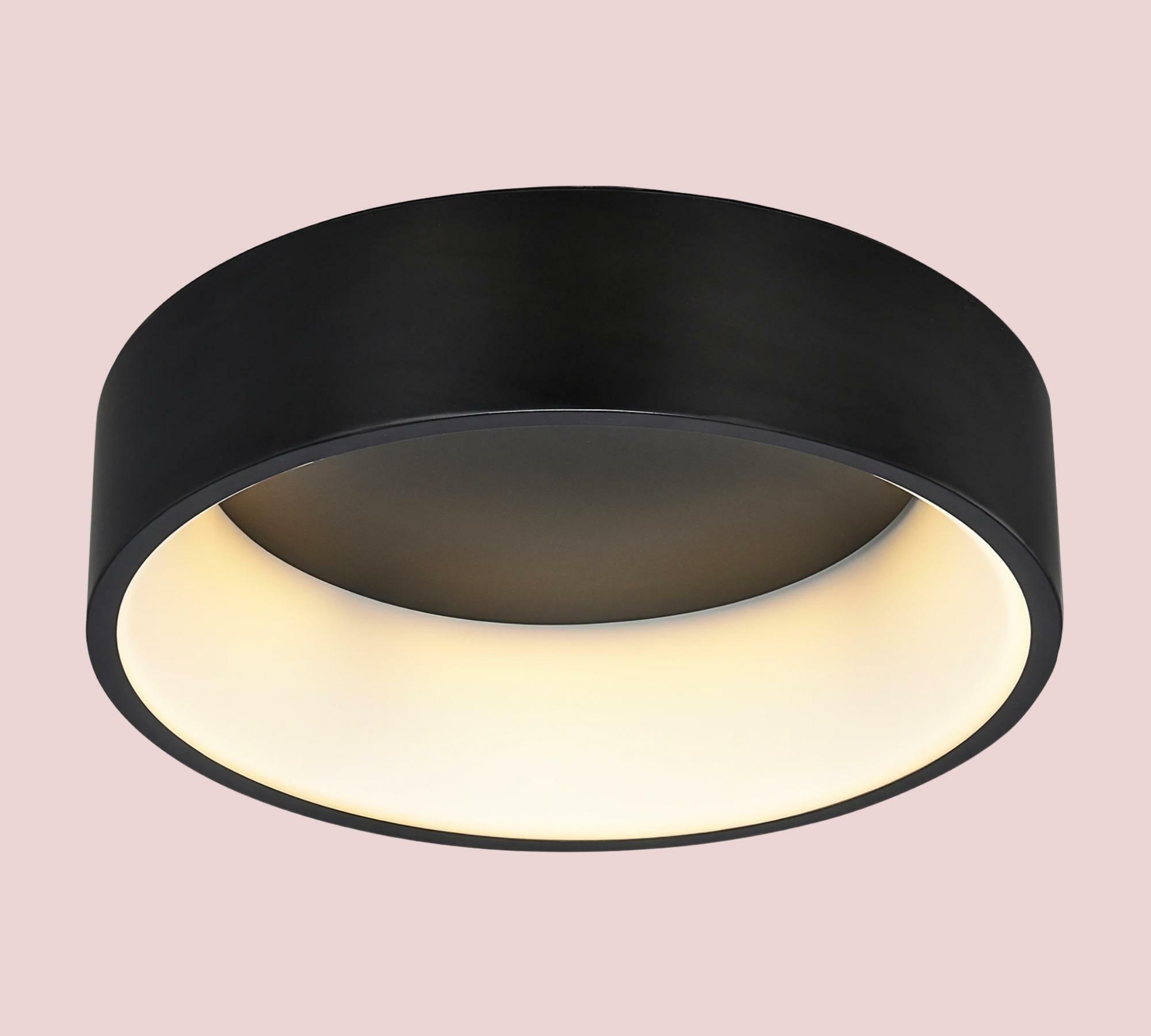 Puristische LED-Deckenleuchte Schwarz 0
