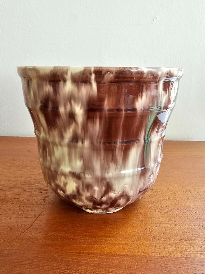 Vintage Blumentopf Keramik Mehrfarbig 4
