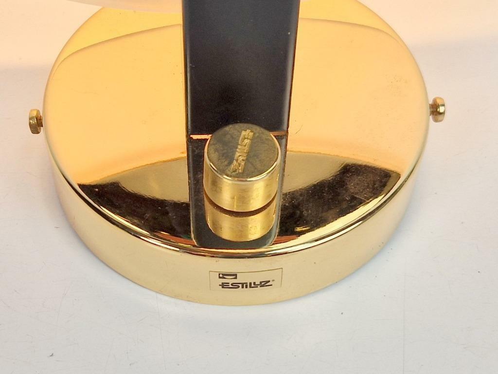 Vintage Wandleuchte Glas Metall Gold 1980er Jahre 3