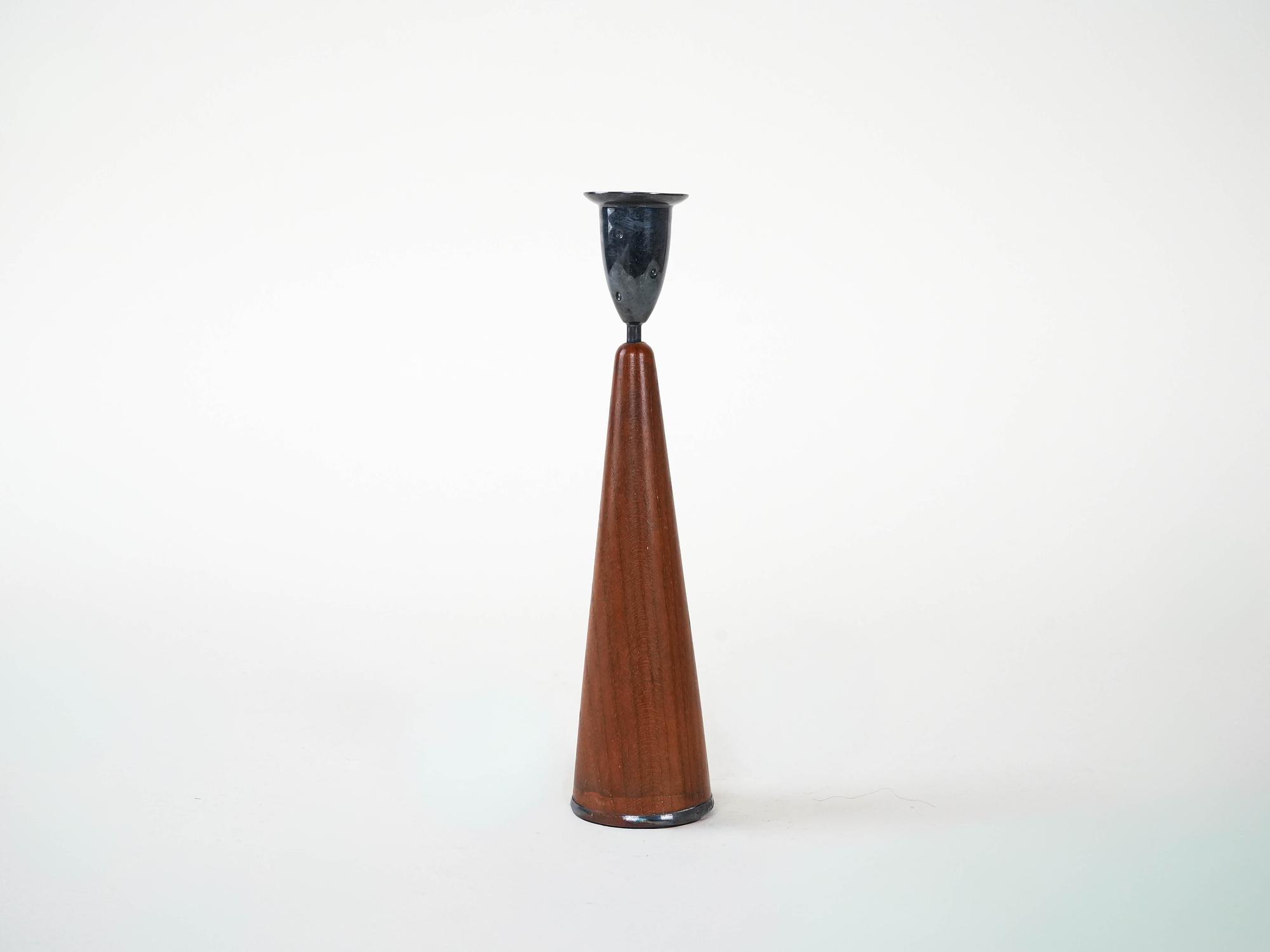 Teak Candlestick 1960s 2