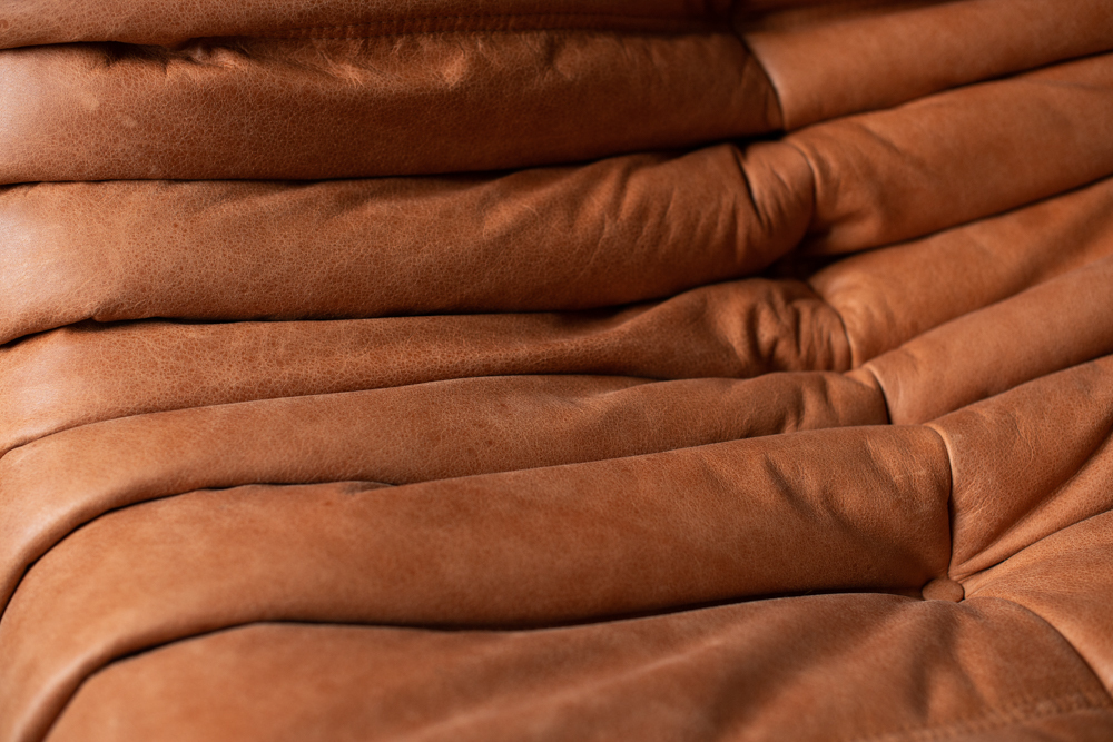 Togo Lounge Set 5-piece Pull-Up Leather Peach Brown 8