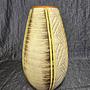 Vintage Keramikvase Beige Braun Schwarz 1