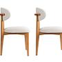 2x Lionte Dining Chair Wood Veneer White 2