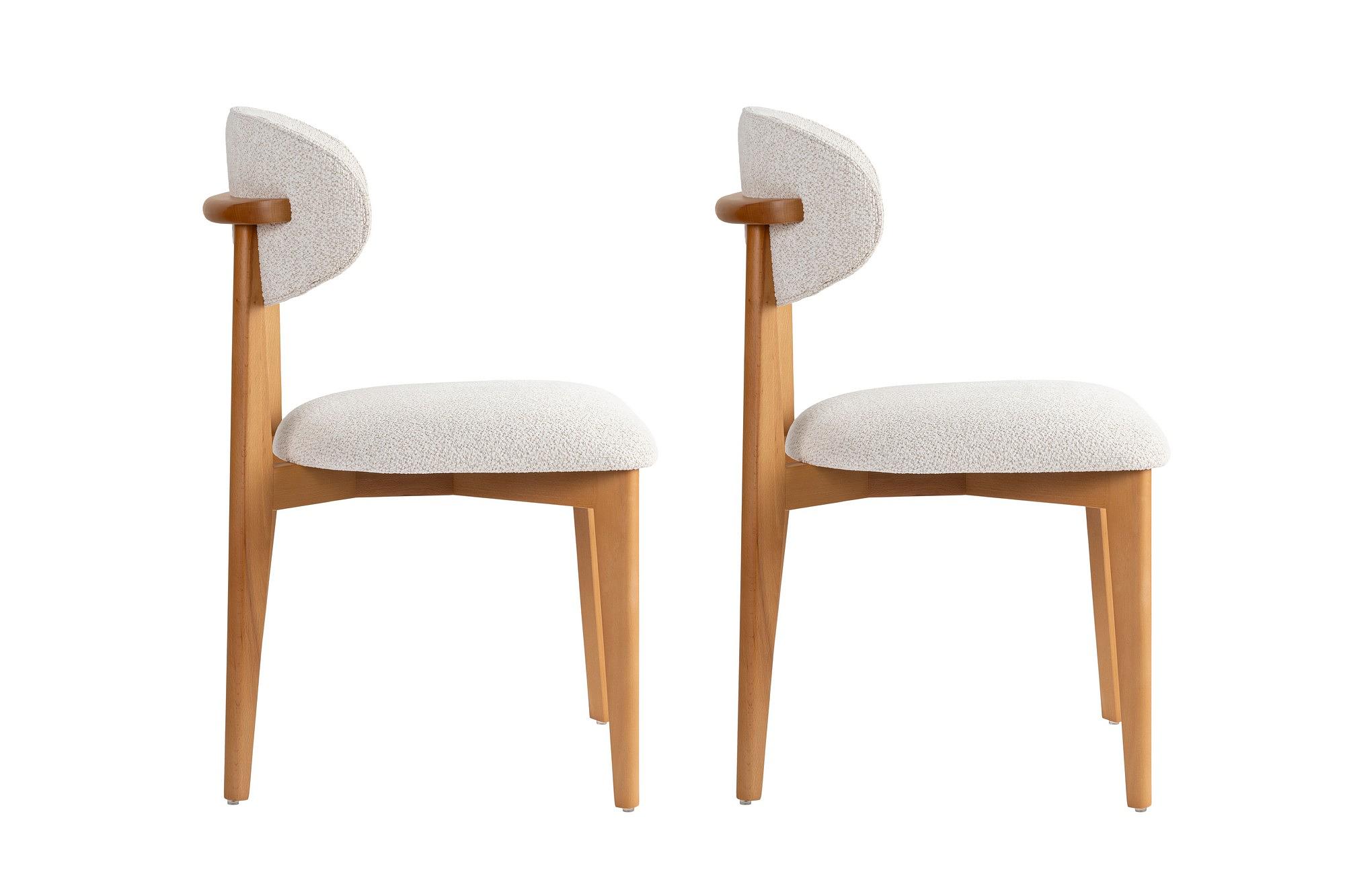 2x Lionte Esszimmerstuhl Holzfurnier Weiß 2