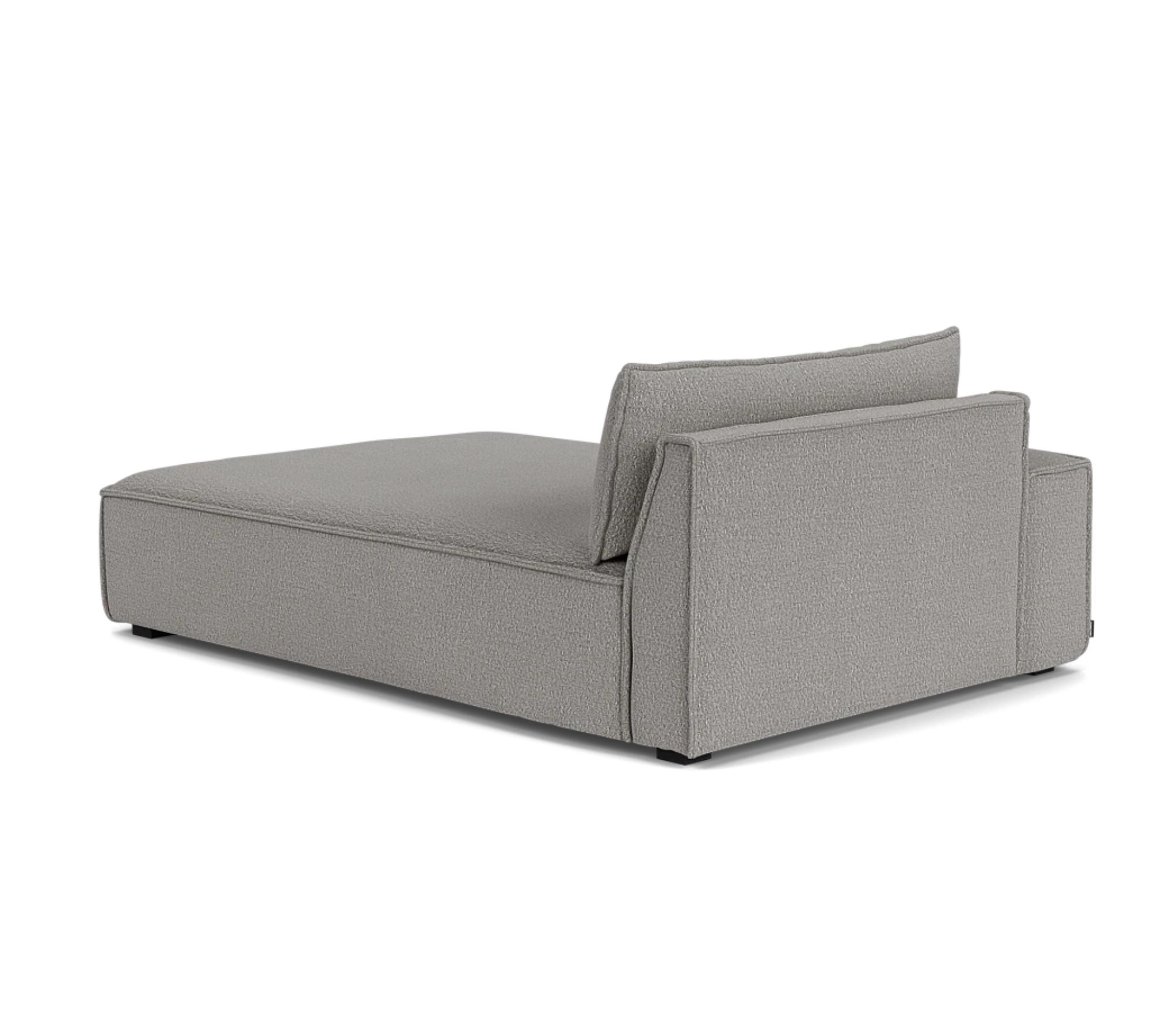 Daphne 1-seater chaise longue left Maya warm grey 2