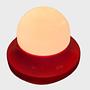Vintage Deckenleuchte Glas Kunststoff Rot 3